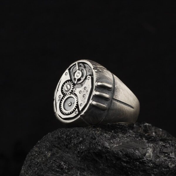 Steampunk Ring Sterling Silver - Image 2