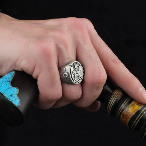 Steampunk Ring Sterling Silver - Image 3